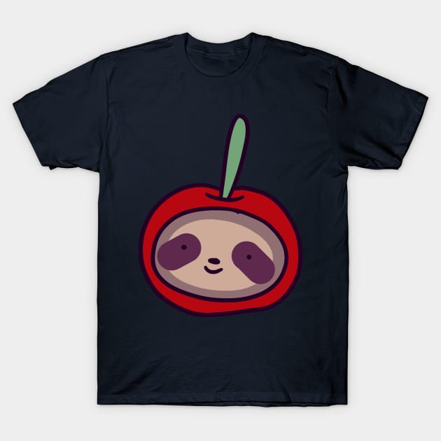 Cherry Sloth Face T-Shirt by saradaboru